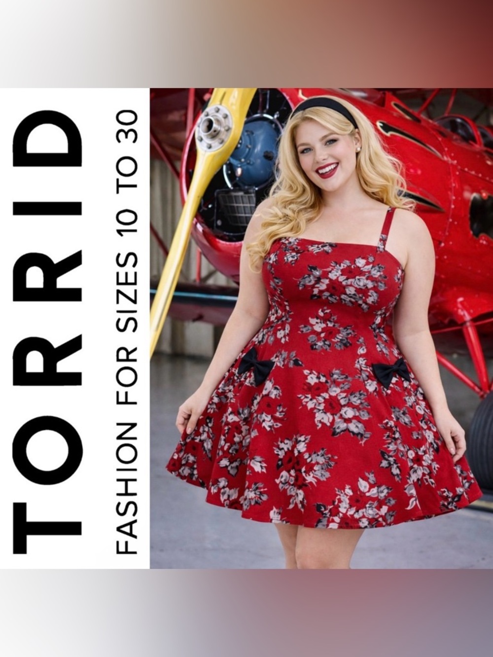 torrid Red Floral Fit-and-Flare Mini Dress NWT